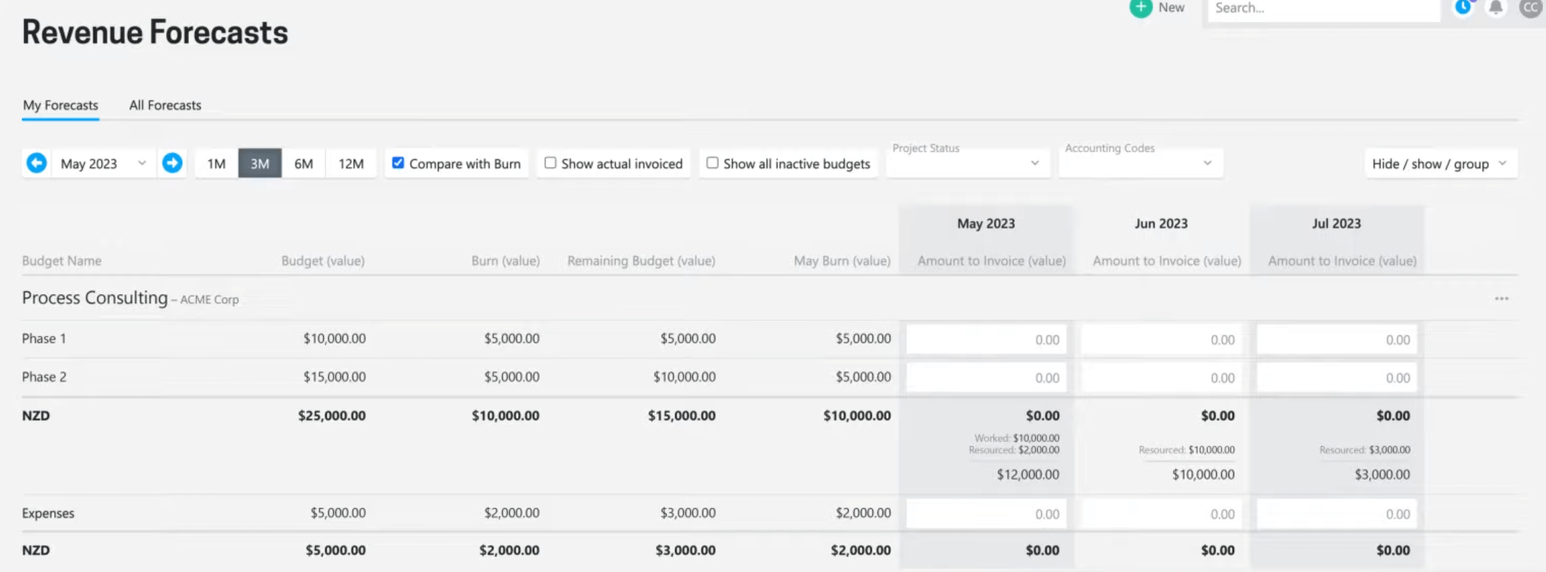 ProjectWorks - Revenue Forecasting