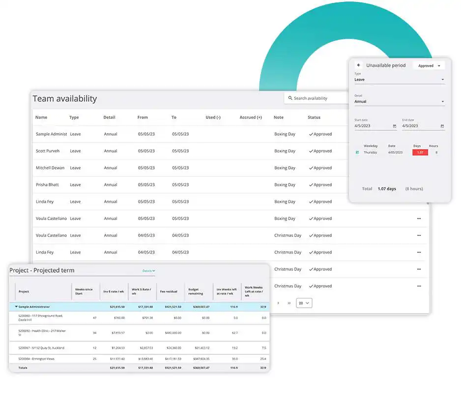 Total Synergy - team availability view