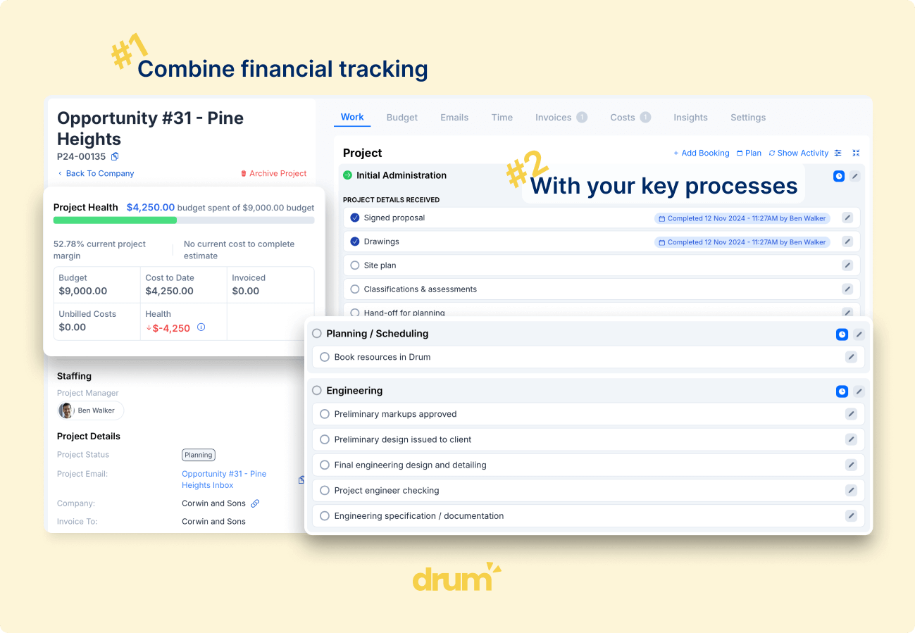 Revenue projection in Drum