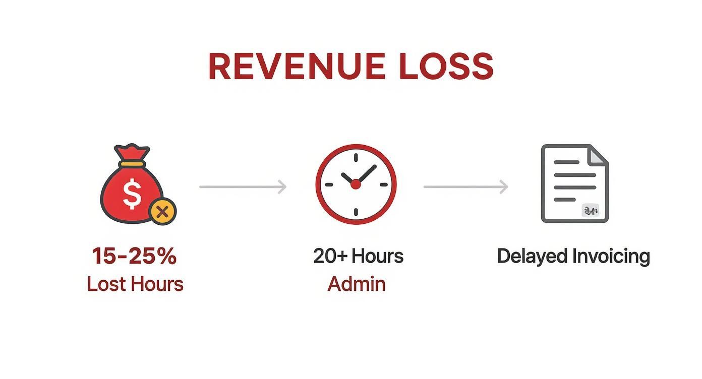 Infographic about professional services time tracking