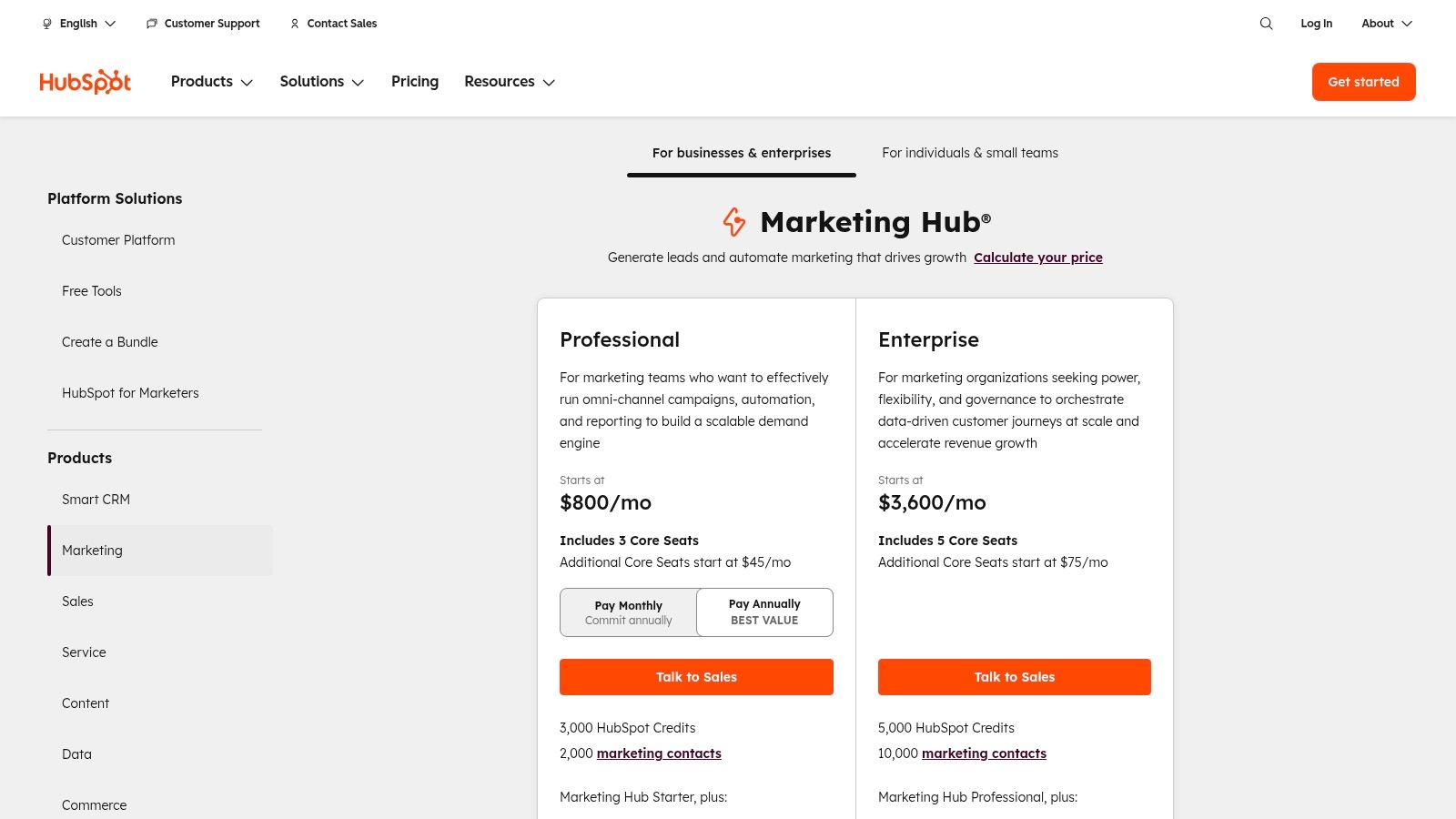 HubSpot Customer Platform (Sales Hub + CRM)
